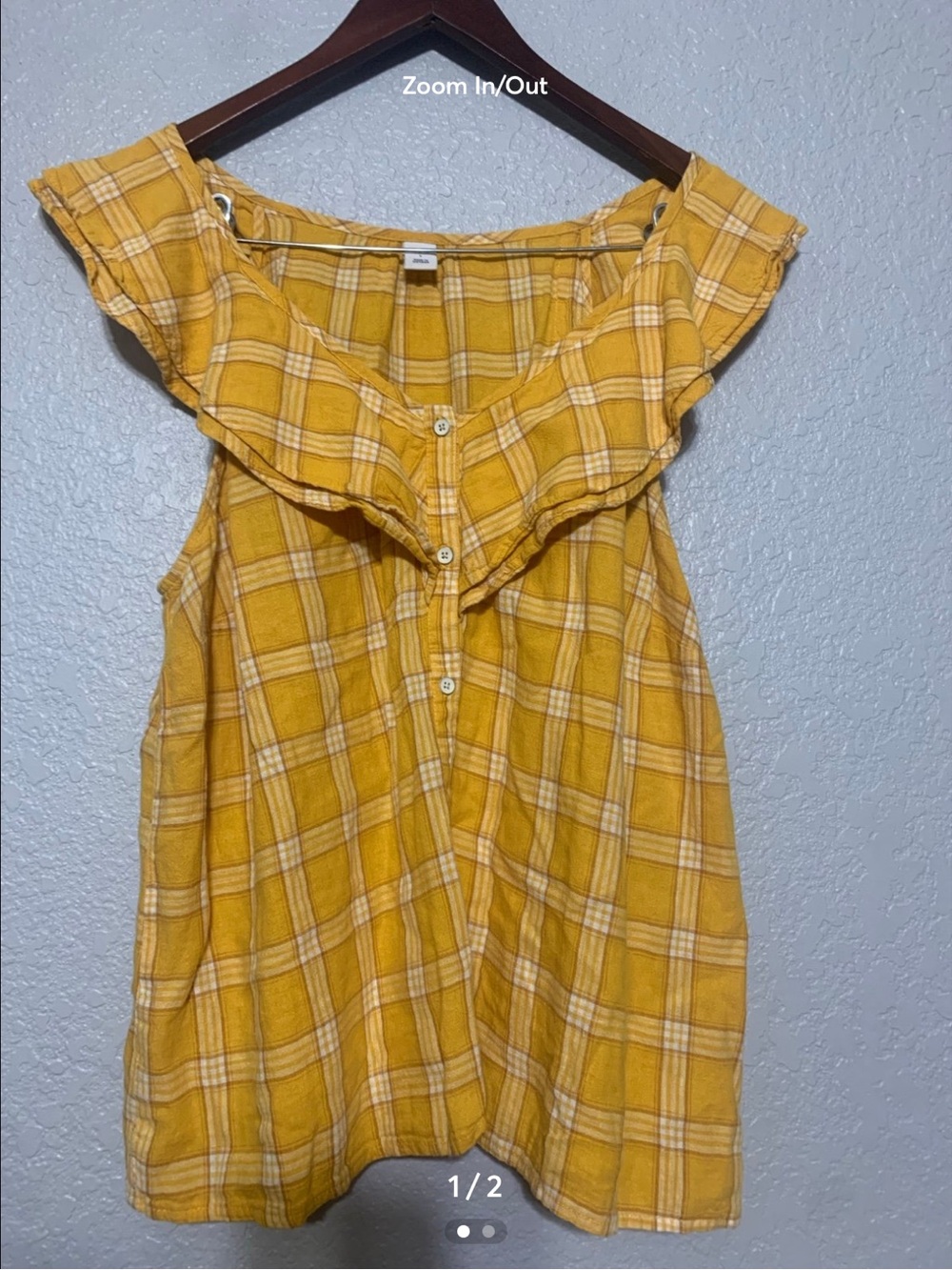 Old Navy Yellow Plaid Sleeveless Tank